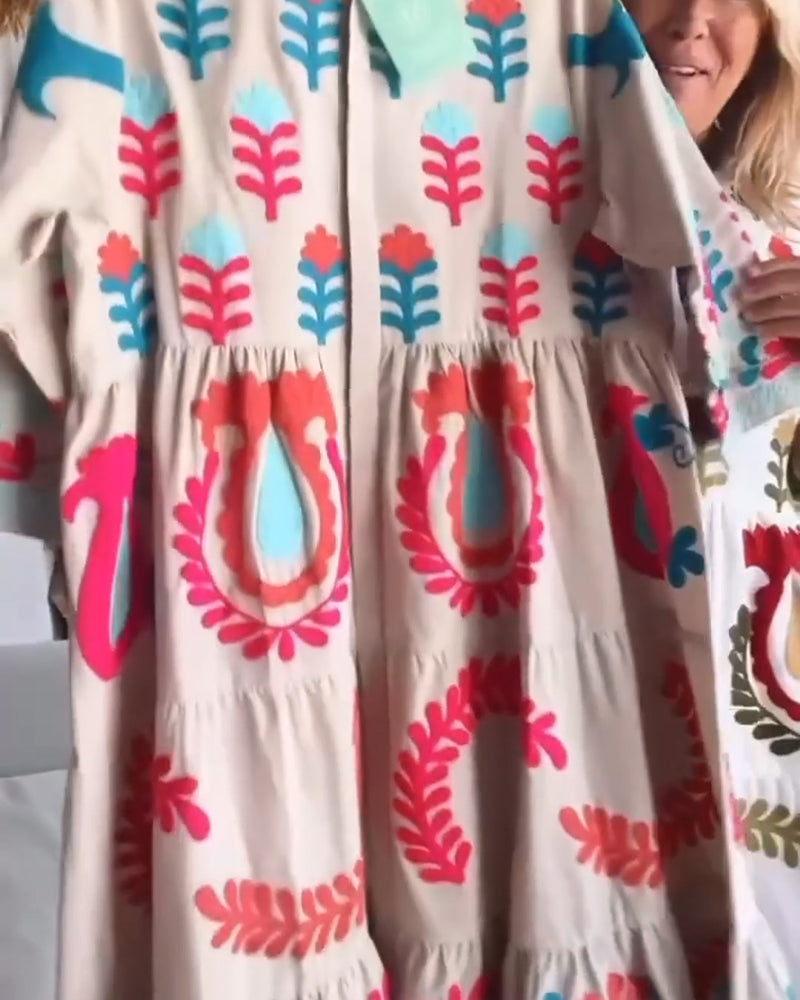Gracina™ - Robe Imprimé Floral Graphique