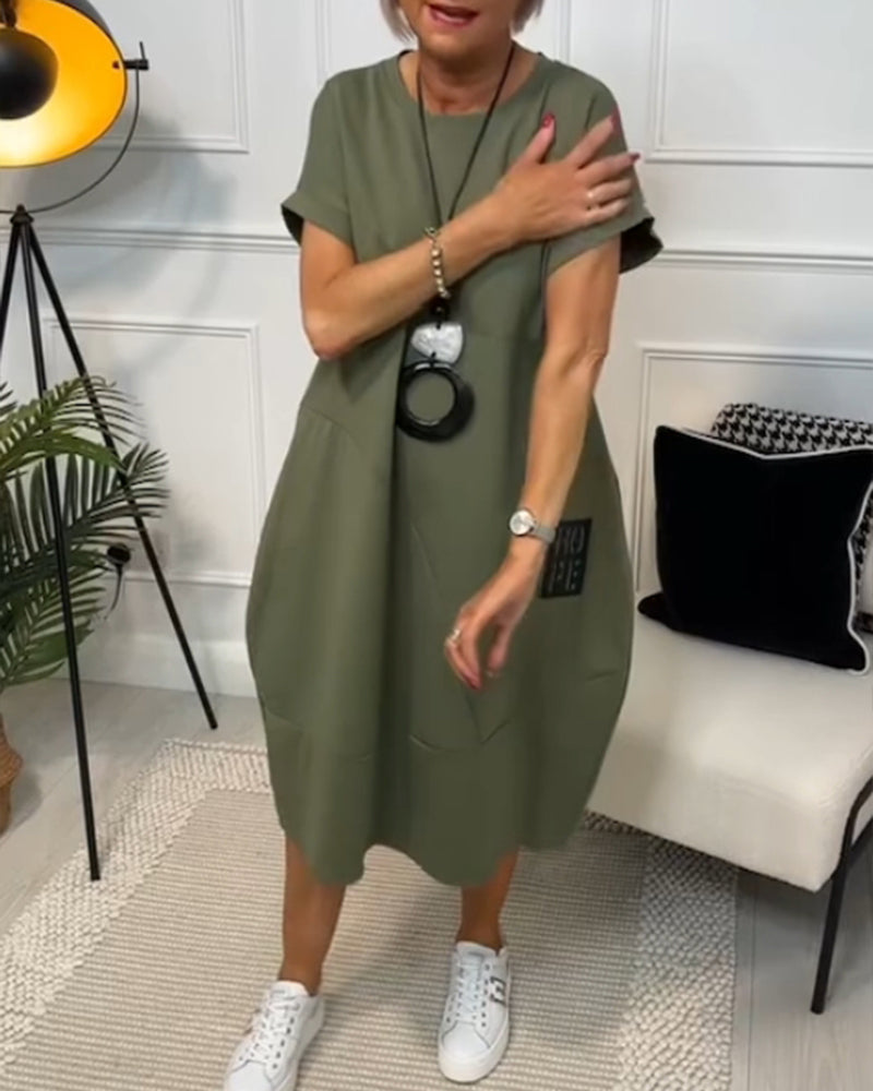 Marie™ - Robe Décontractée à Manches Courtes avec Imprimé Lettre pour Femme