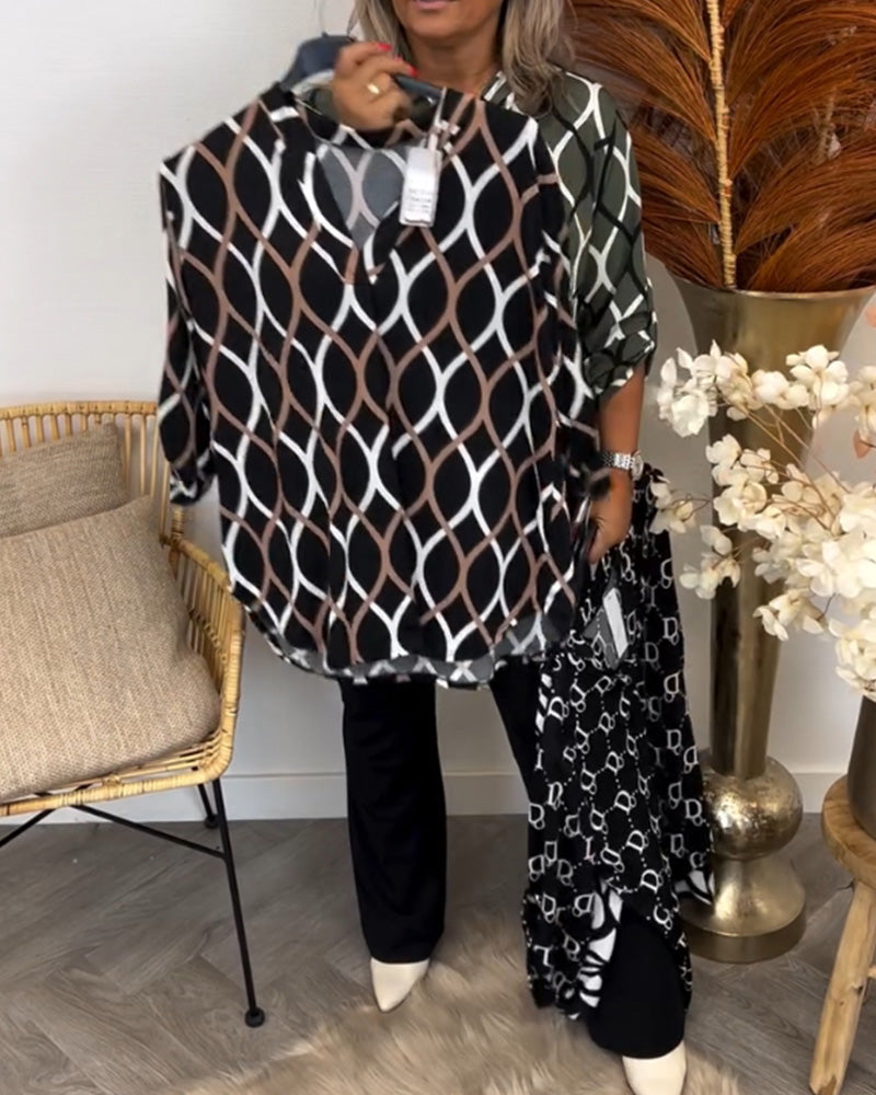 Florina™ - Blouse Décontractée à Manches Longues et Motif Élégant
