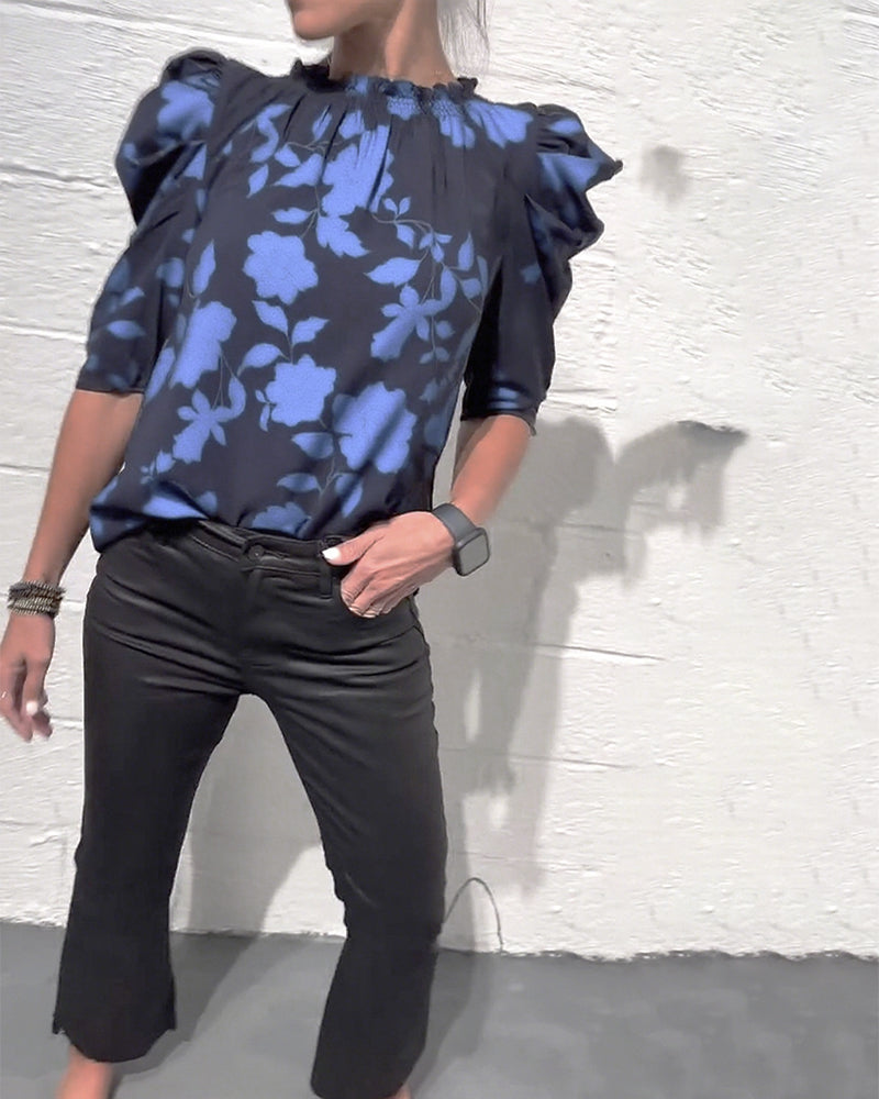 Bellamy™ - Blouse à Manches Bouffantes avec Volants