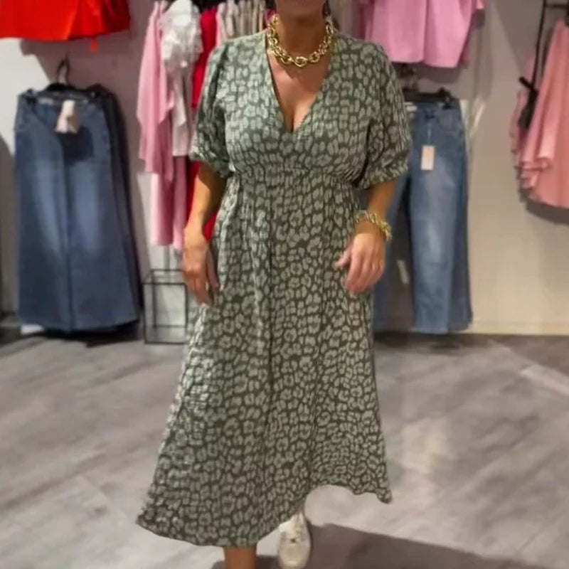 Cenovia™ - Robe Imprimée Femme à Décolleté V Élégant