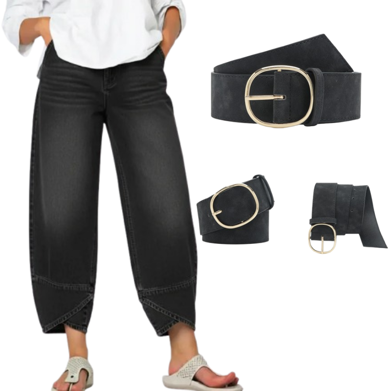 Havina™ - Jean Large Croisé Moderne Pour Femme