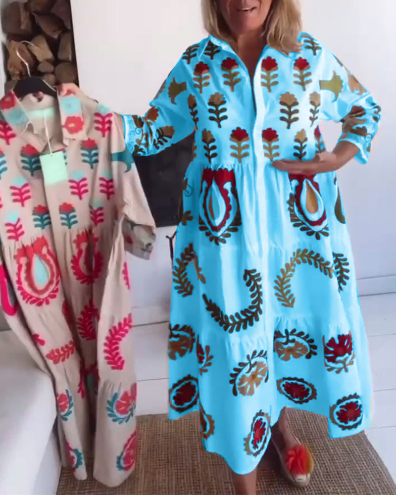 Gracina™ - Robe Imprimé Floral Graphique