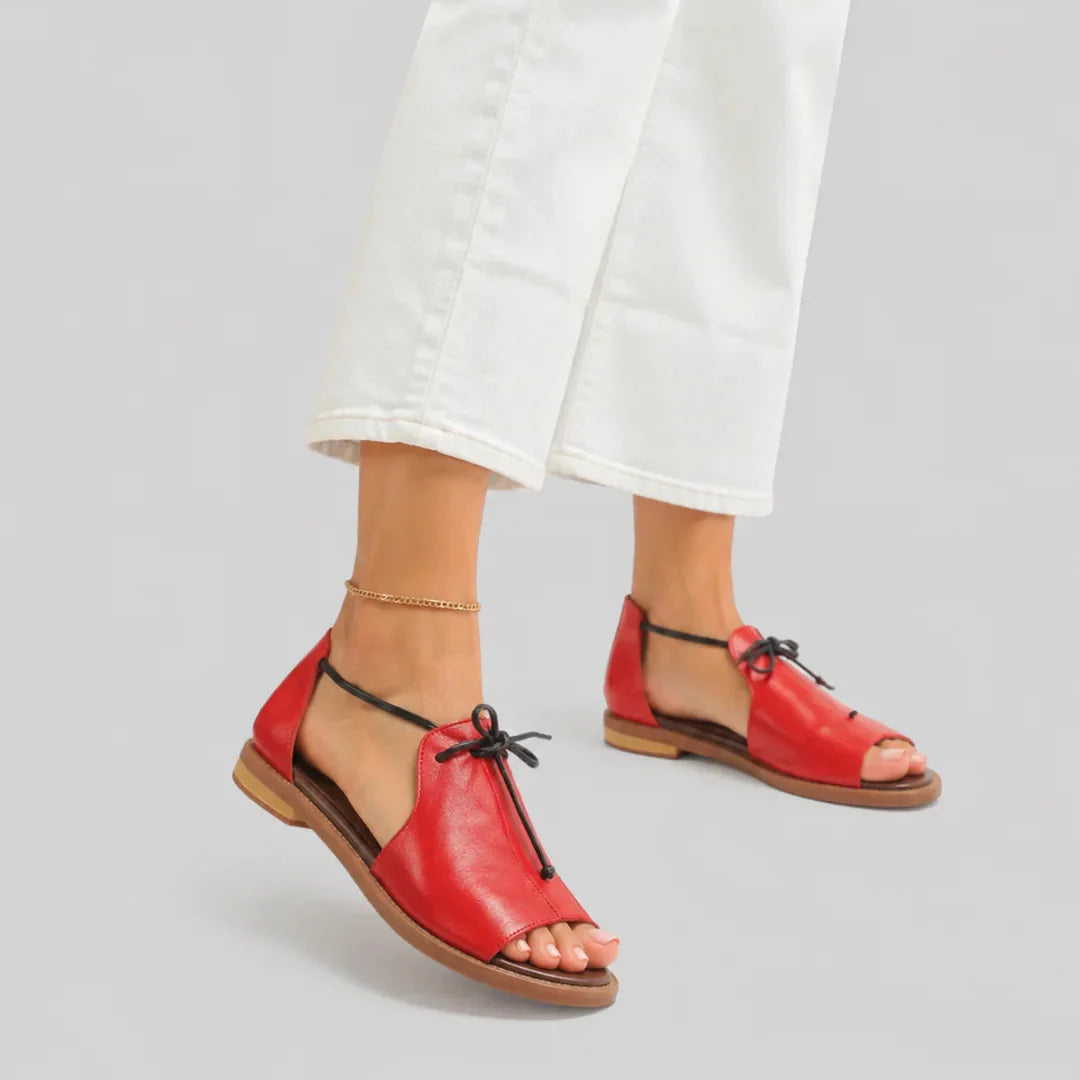 Isleen - Sandales femme métalliques à lacets ajustables