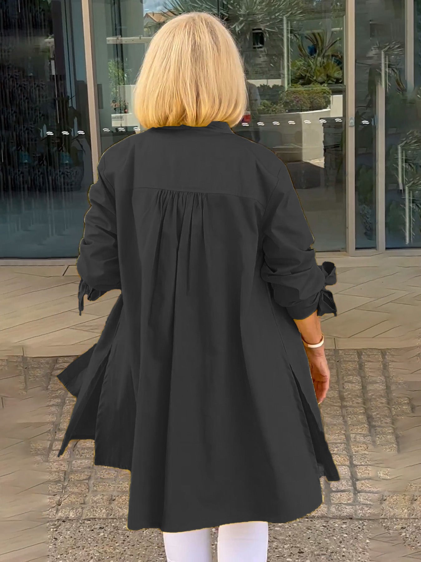 Liora™ - Veste Chemise Longue Boutonnée en Coton (Aujourd'hui seulement : 1 acheté = 1 offert !)
