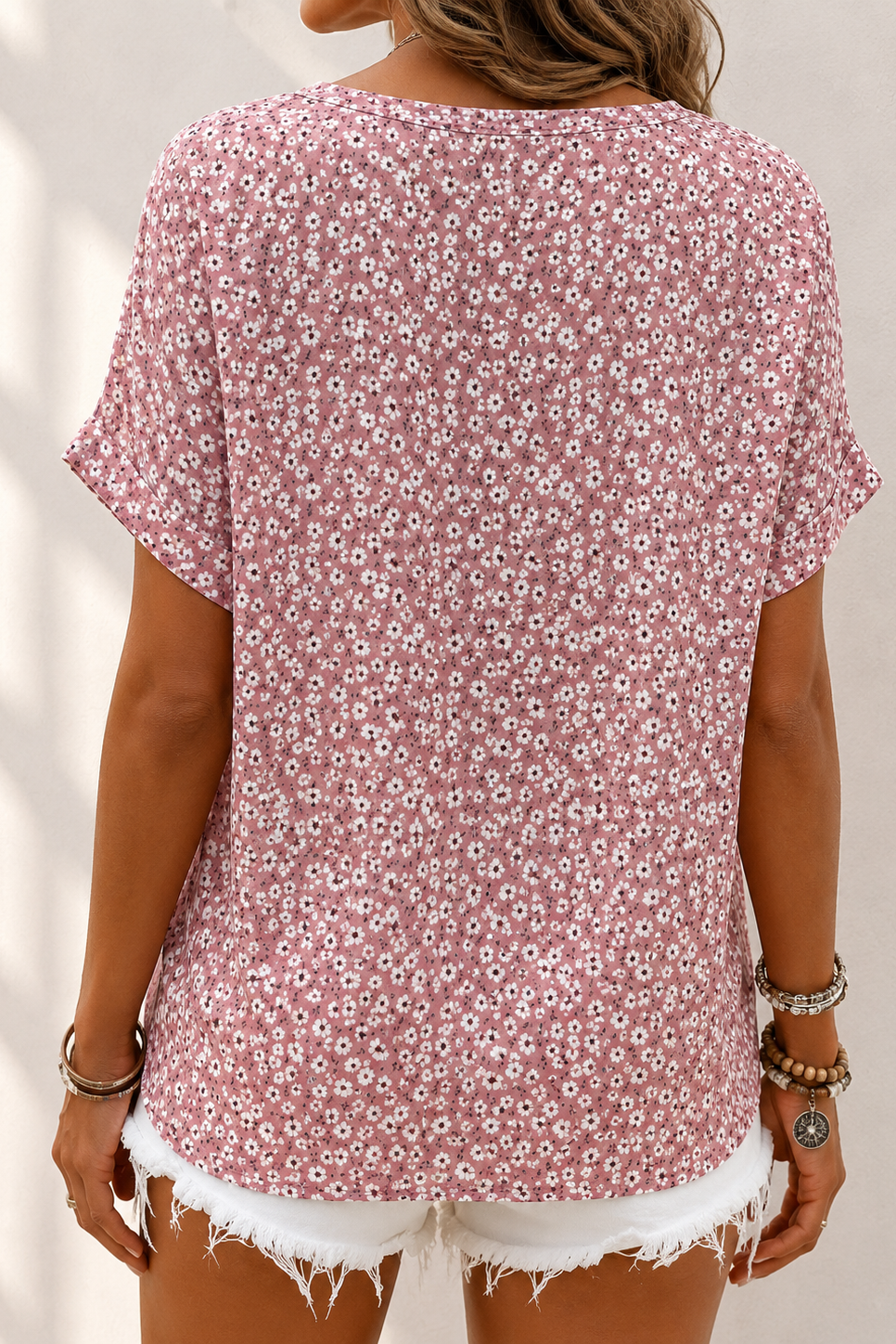 Imelda - Blouse femme florale avec boutons