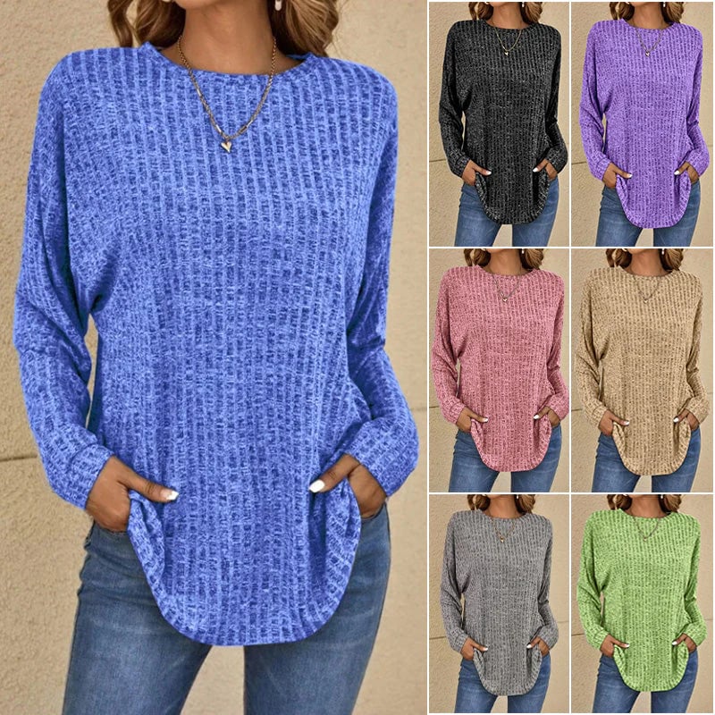 Jolene™ - Pull long à manches longues décontracté pour femme