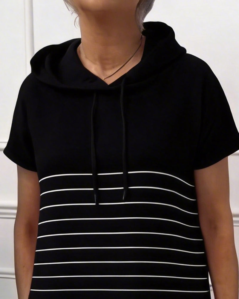 Gavellea™ - Robe Femme Capuche Rayée Confort Décontracté Pour Quotidien