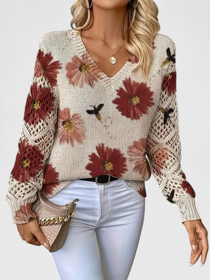 Marisavina - Pull Floral Vintage Élégant