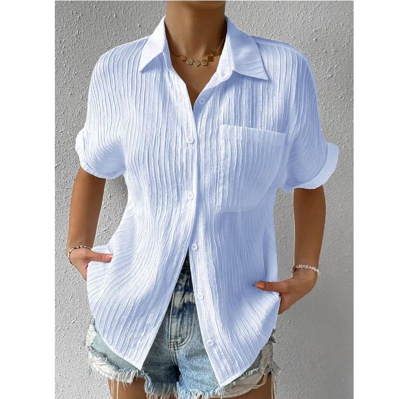 Plyora™ - Chemisier Femme Ample Boutonné Col Classique Style Casual