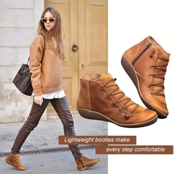 Rosalee™ - Bottes en cuir confortables avec soutien de voûte