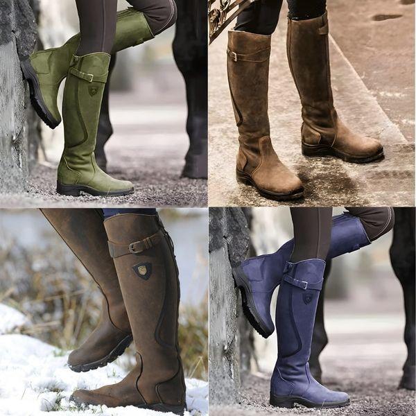 Averlina™ - Bottes d’Équitation en Cuir Imperméable