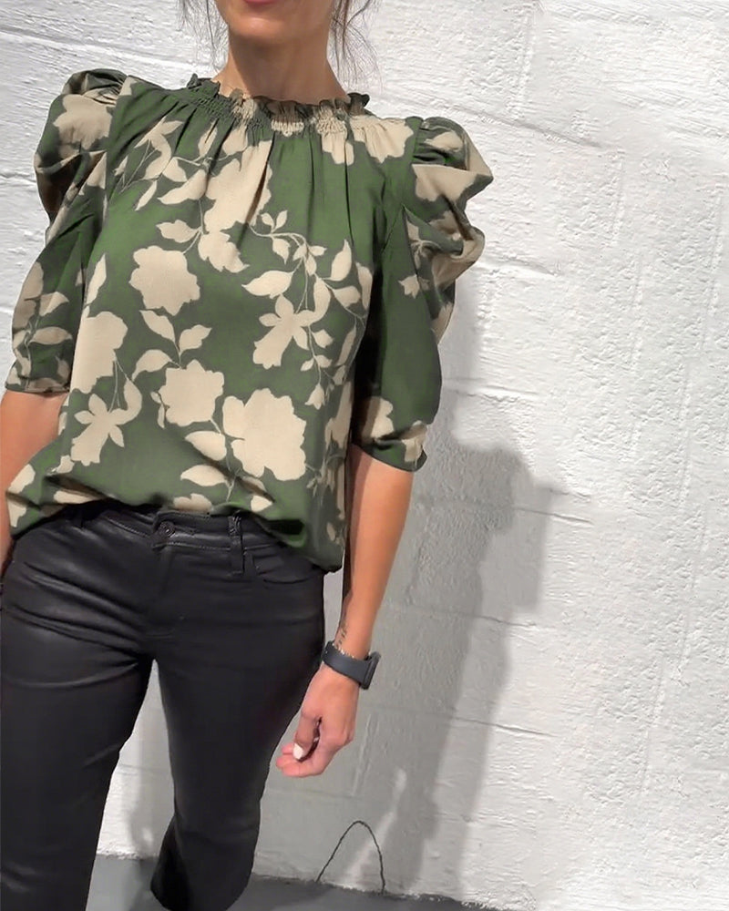 Bellamy™ - Blouse à Manches Bouffantes avec Volants