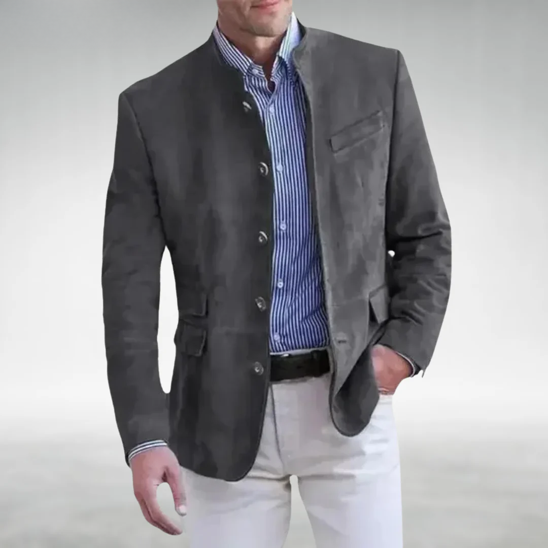 Jonathan - Veste homme effet daim avec col montant élégant