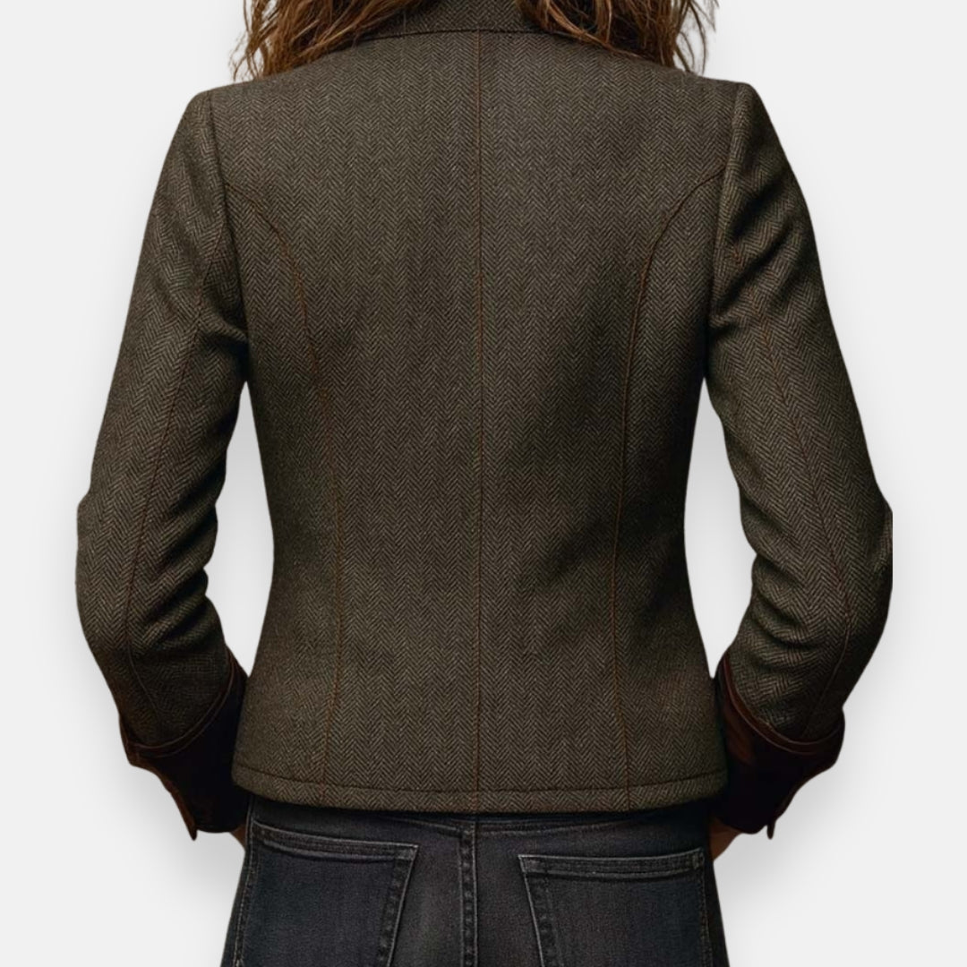 Marisoria™ - Veste Chic En Tweed Avec Finitions En Velours