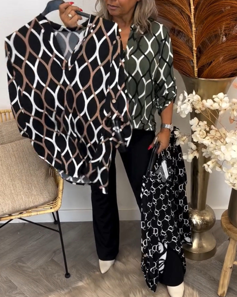 Florina™ - Blouse Décontractée à Manches Longues et Motif Élégant