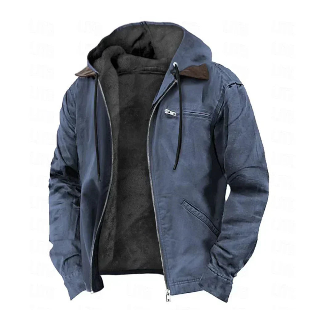 Georges - Veste homme à capuche zippée avec doublure chaude et poches
