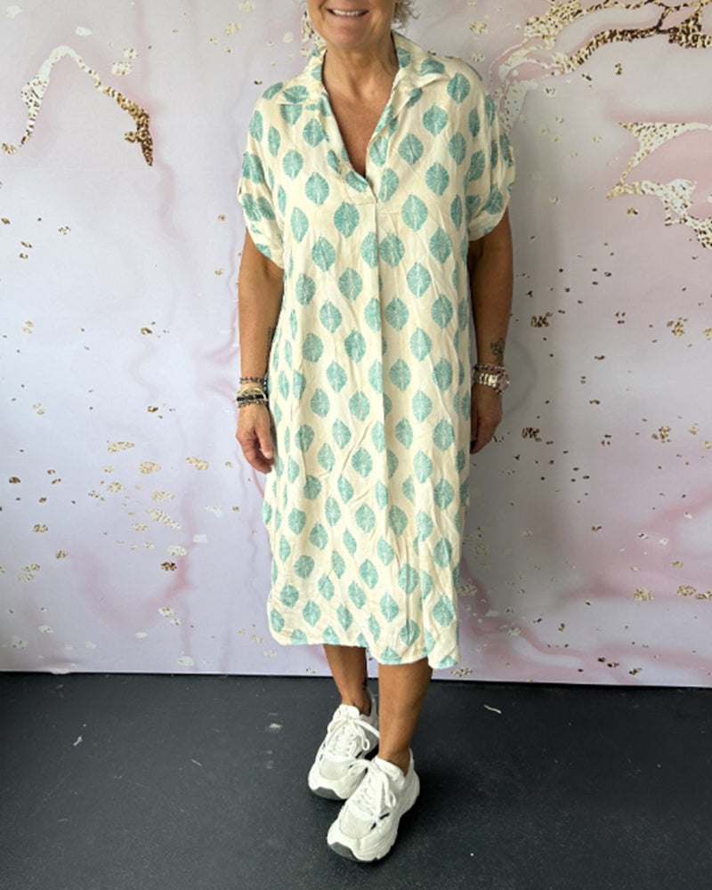Davina™ - Robe Chemise Ample à Manches Courtes