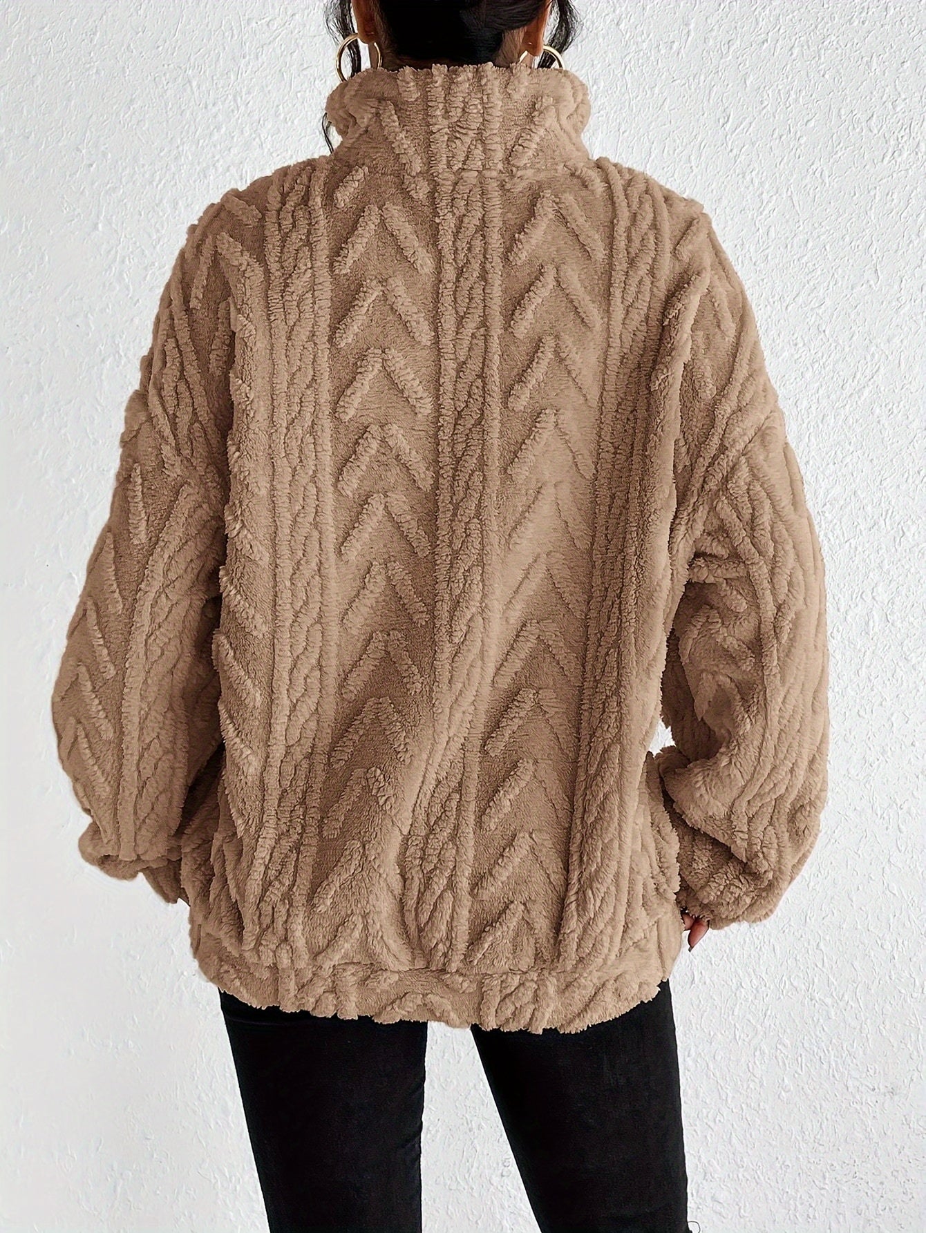 Claudette™ - Sweatshirt Luxe en Fleece à Tricot Cable