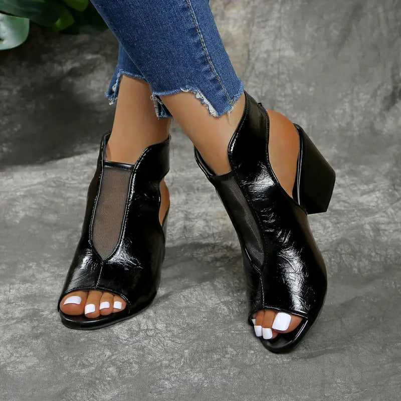 Yseult - Sandales femme à talon compensé avec bout ouvert