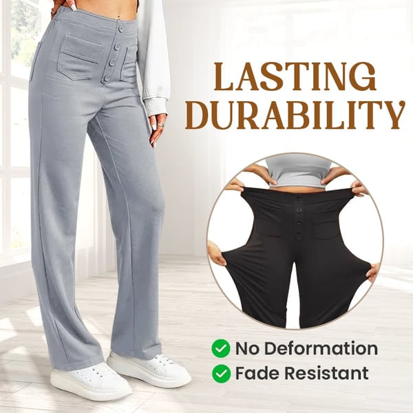 Nara™ - Haute élasticité - Pantalon décontracté taille haute à jambe droite