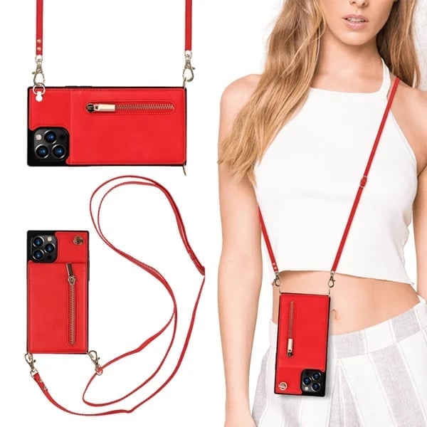 Angélique™ - Coque iPhone avec cordon et porte-cartes