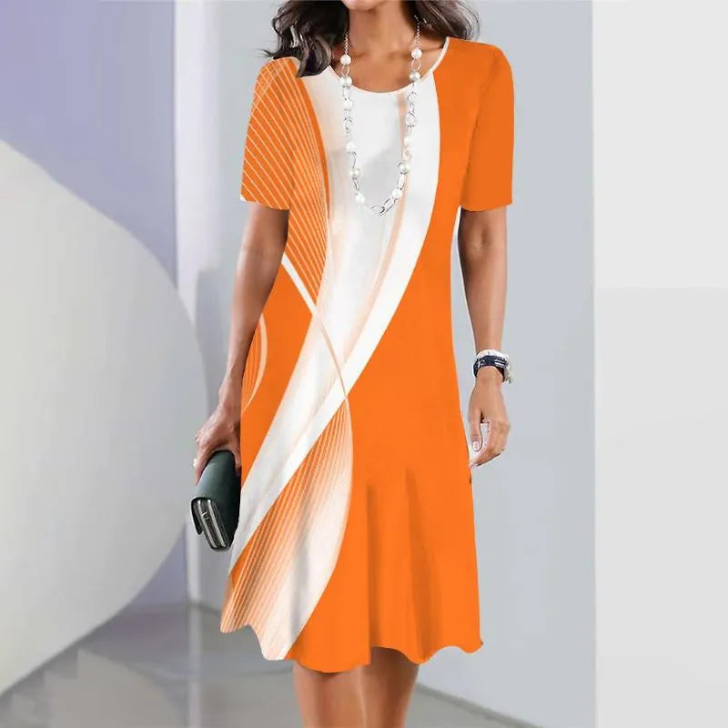 Dalia™ - Robe Plissée Femme avec Blocs de Couleurs