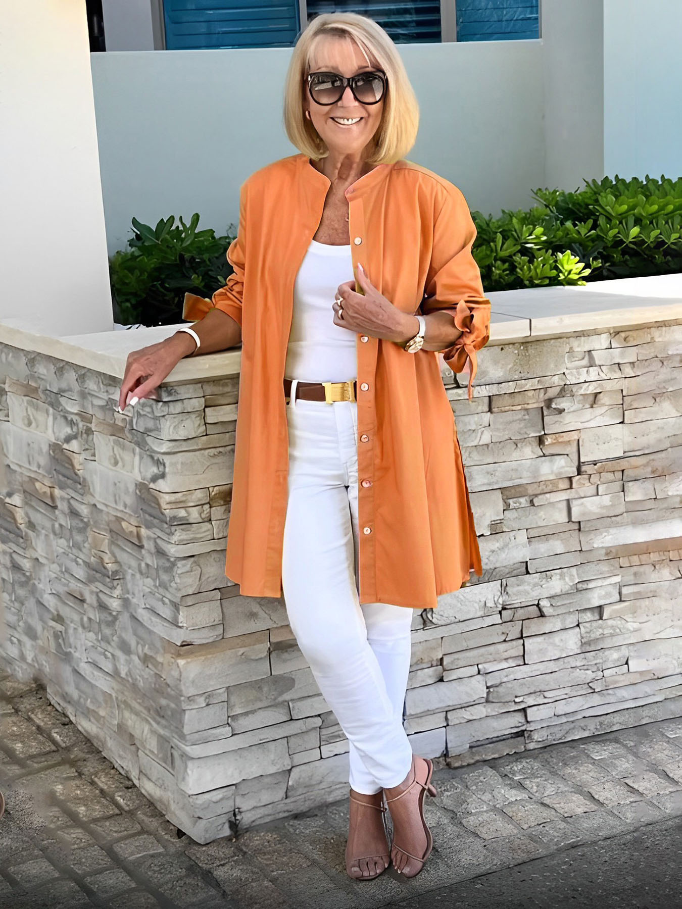 Liora™ - Veste Chemise Longue Boutonnée en Coton (Aujourd'hui seulement : 1 acheté = 1 offert !)
