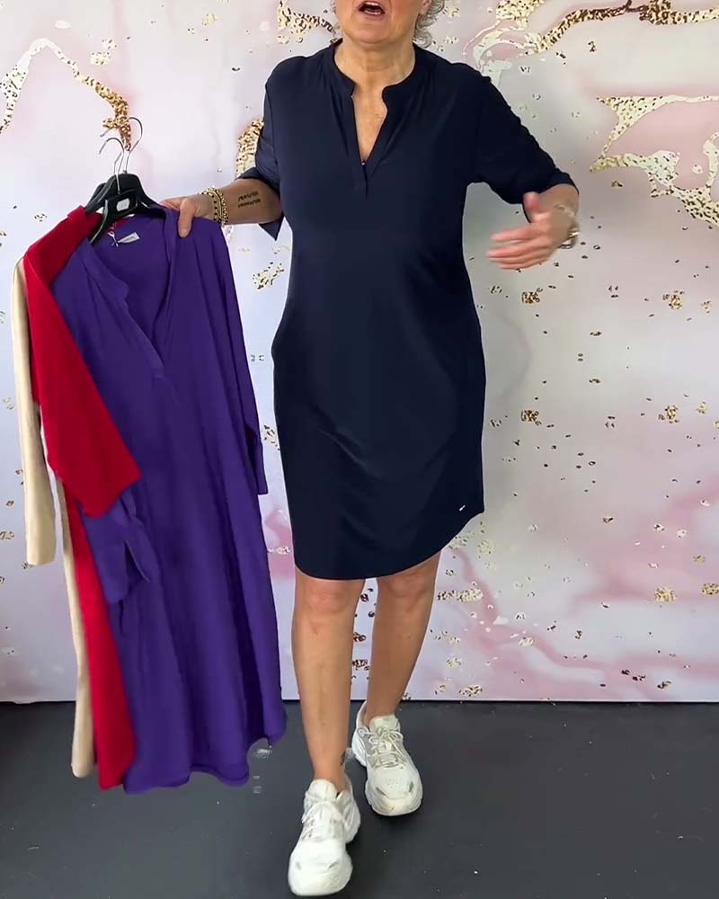 Mélissa™ - Robe Unie à Col V