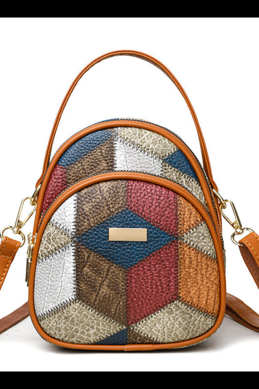 Veerle - Sac femme patchwork en PU avec bandoulière