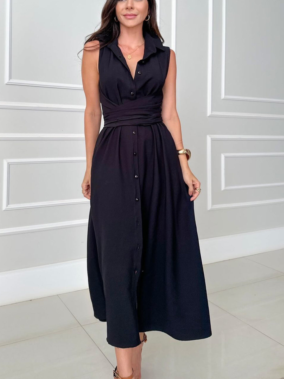 Romaine™ - Robe Élégante avec Couverture du Ventre