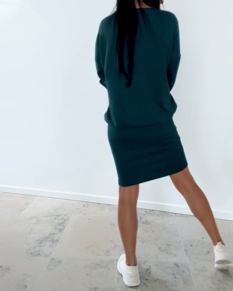 Jovirae™ - Robe Décontractée en Coton Doux à Manches Longues