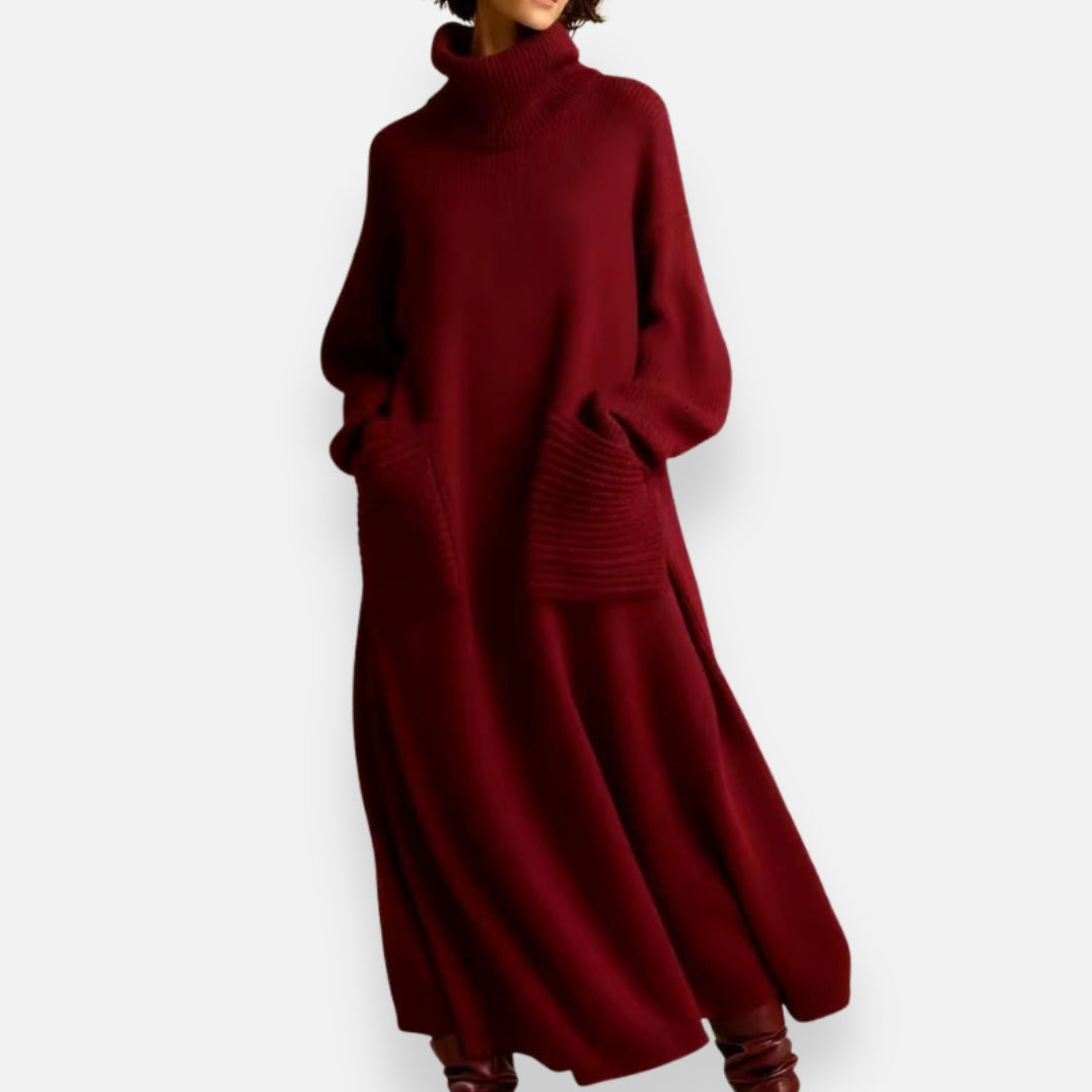 Alyndra™ - Robe En Tricot Longue À Col Montant