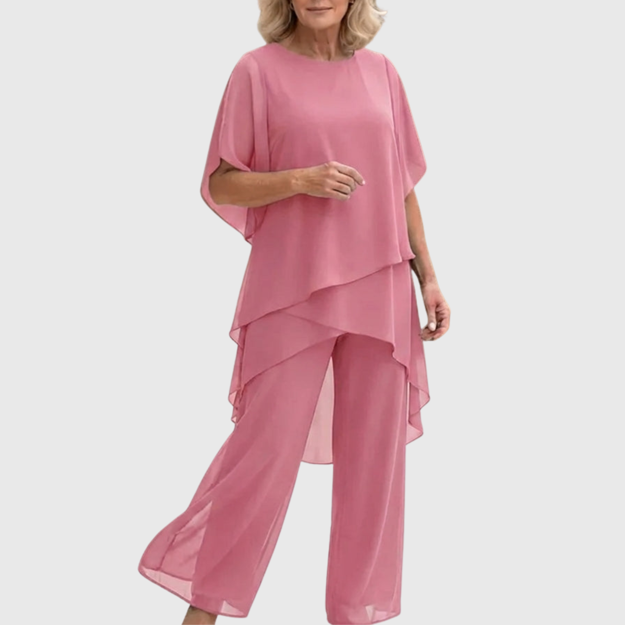 Fosira™ - Ensemble Élégant pour Femmes avec Pantalon Palazzo Drapé