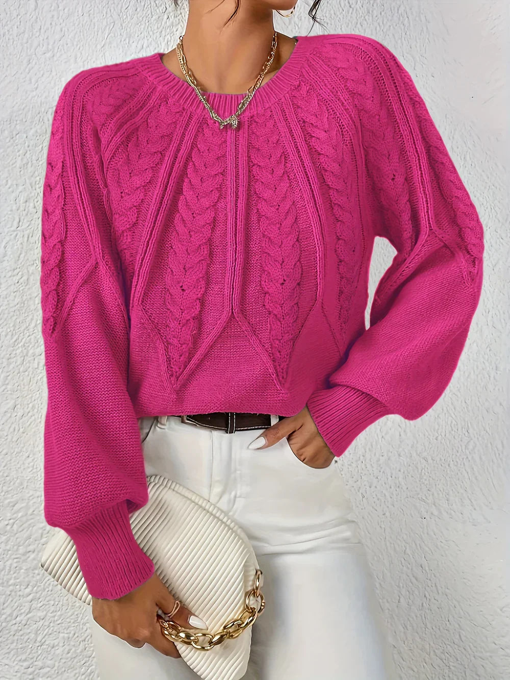 Cezanne™ - Pull épais à manches bouffantes pour femme