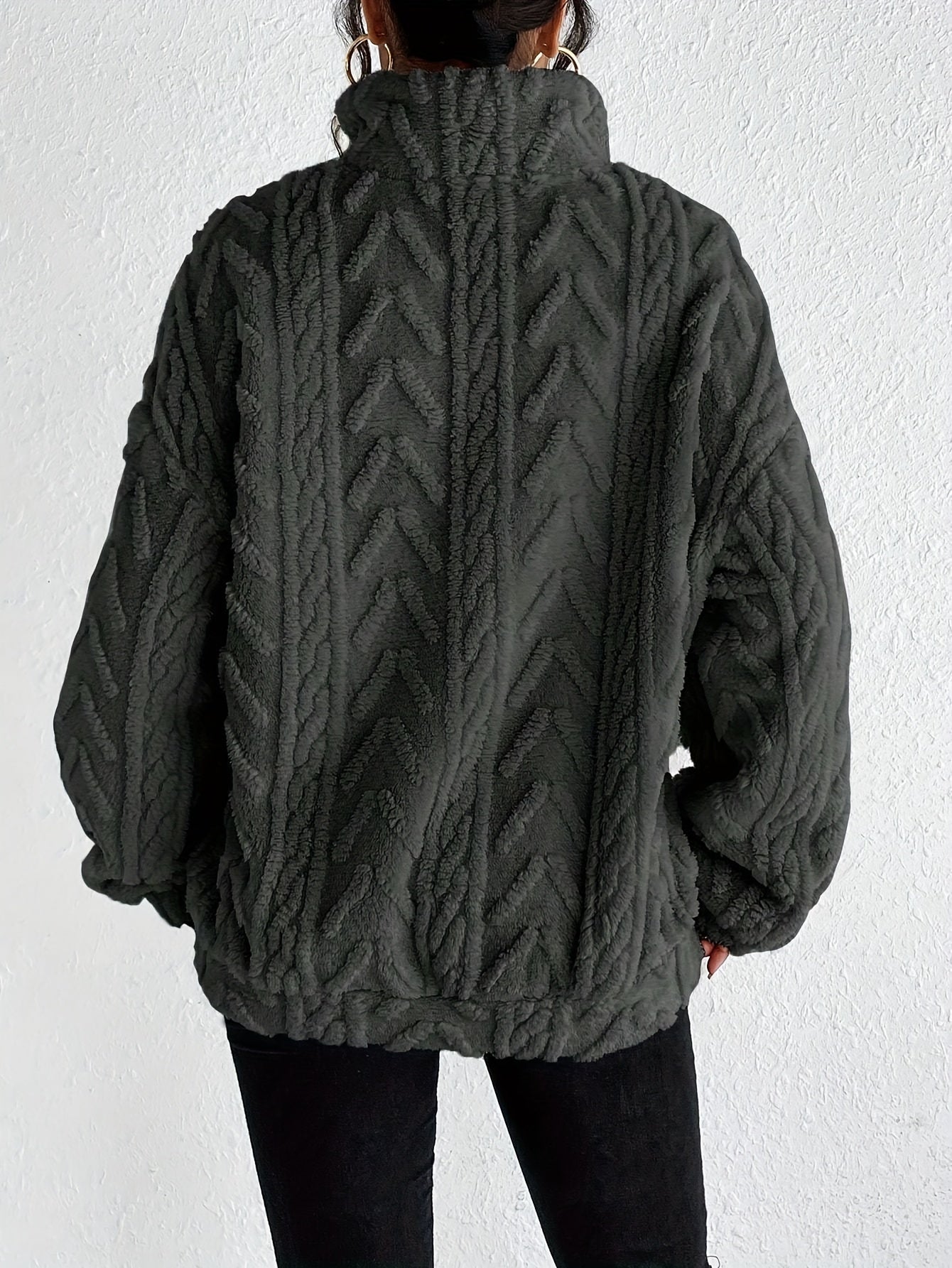 Claudette™ - Sweatshirt Luxe en Fleece à Tricot Cable