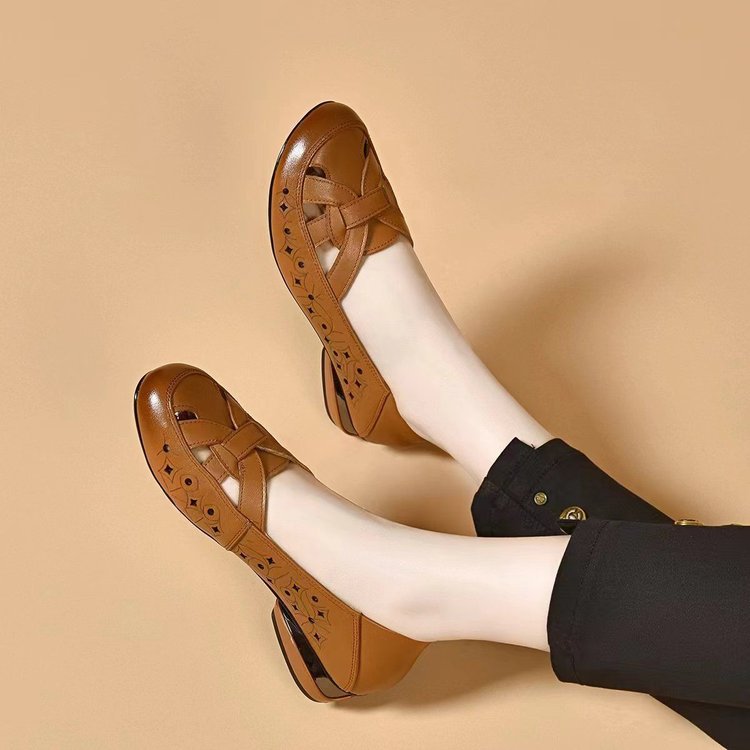 Kavrine™ - Chaussures Plates Femme Cuir Découpé Élégant Slip-On