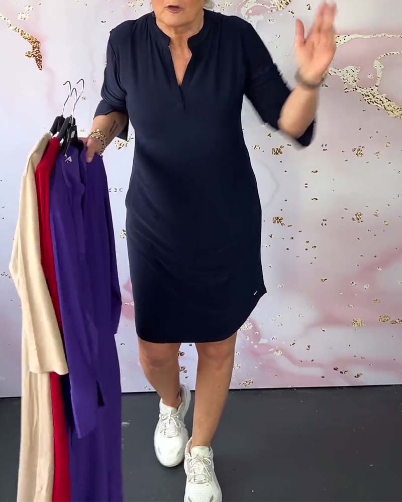 Mélissa™ - Robe Unie à Col V