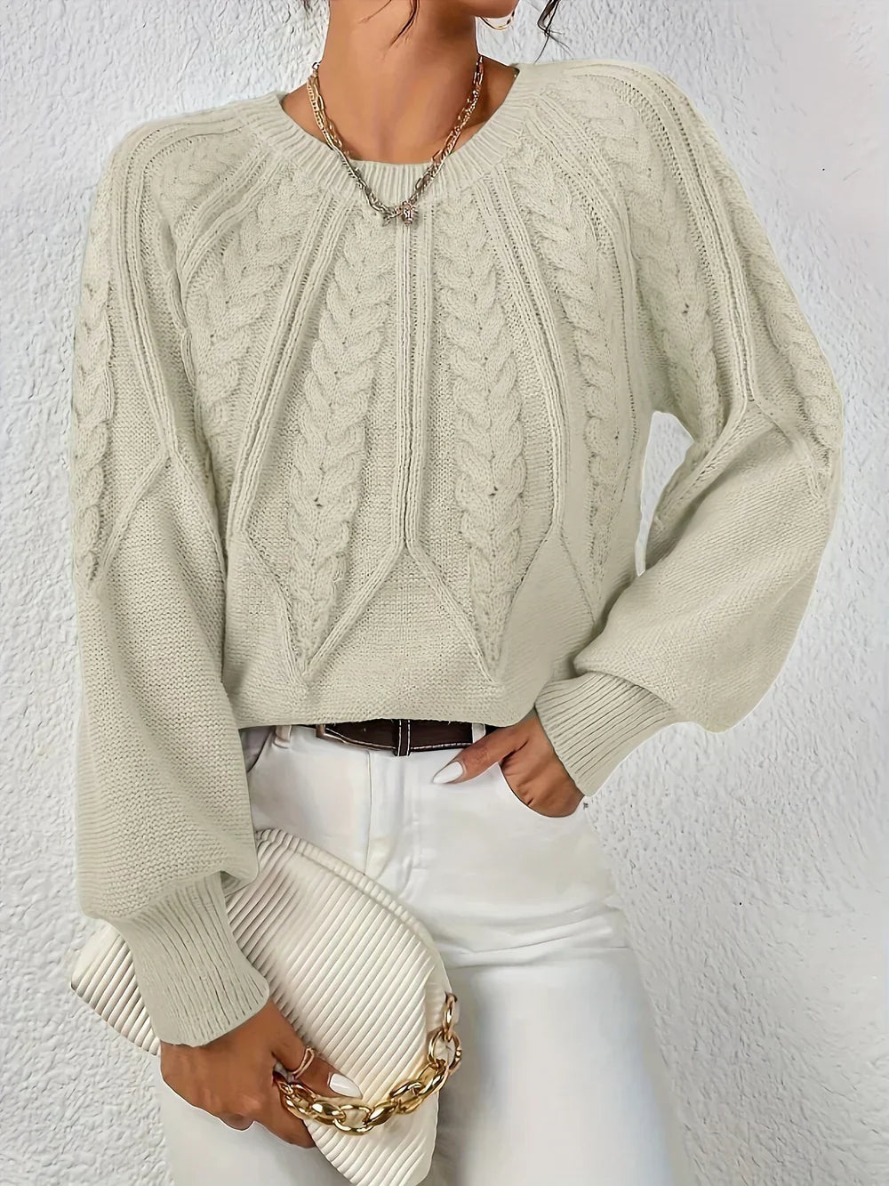 Cezanne™ - Pull épais à manches bouffantes pour femme