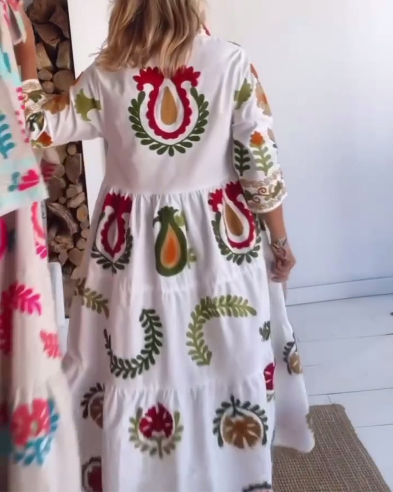 Gracina™ - Robe Imprimé Floral Graphique
