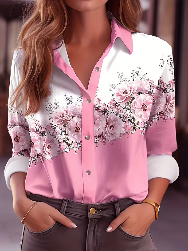 Daryelle™ - Chemise Florale Élégante à Boutons