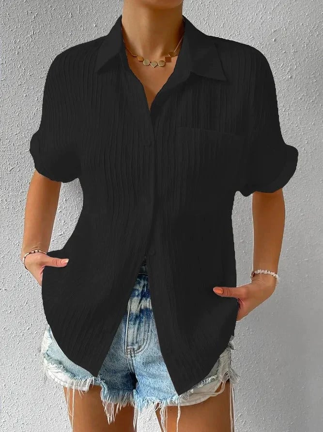 Plyora™ - Chemisier Femme Ample Boutonné Col Classique Style Casual