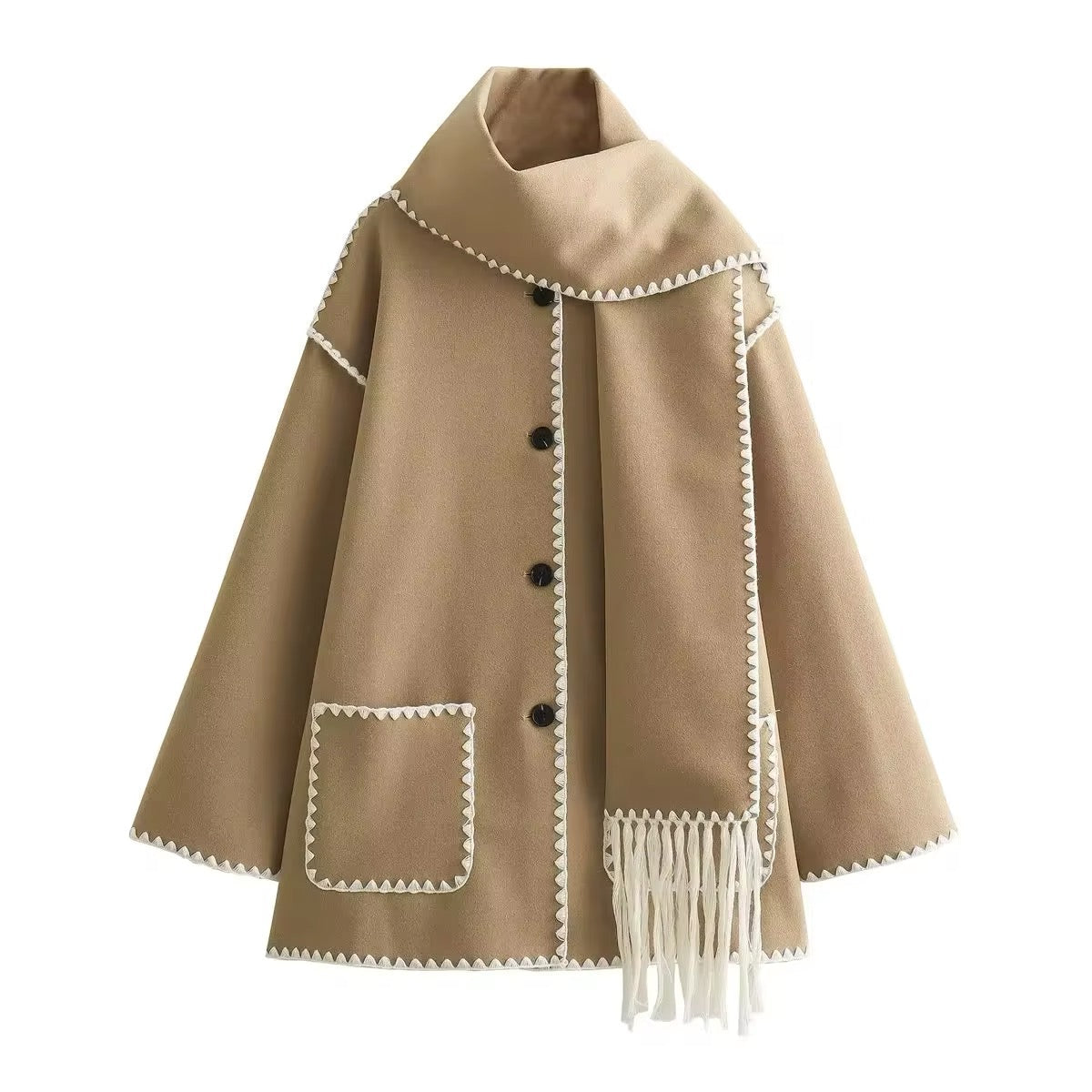 Antoinette™ - Manteau Élégant avec Col Rond et Poches