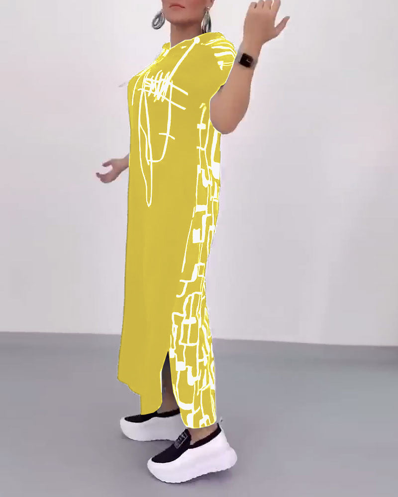 Ilana™ - Robe Maxi à Contrastes et Fermeture Éclair