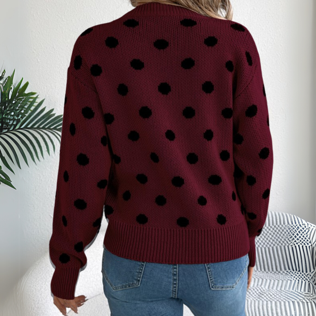 Maud™ - Pull Tricoté à Pois Élégant et Confortable