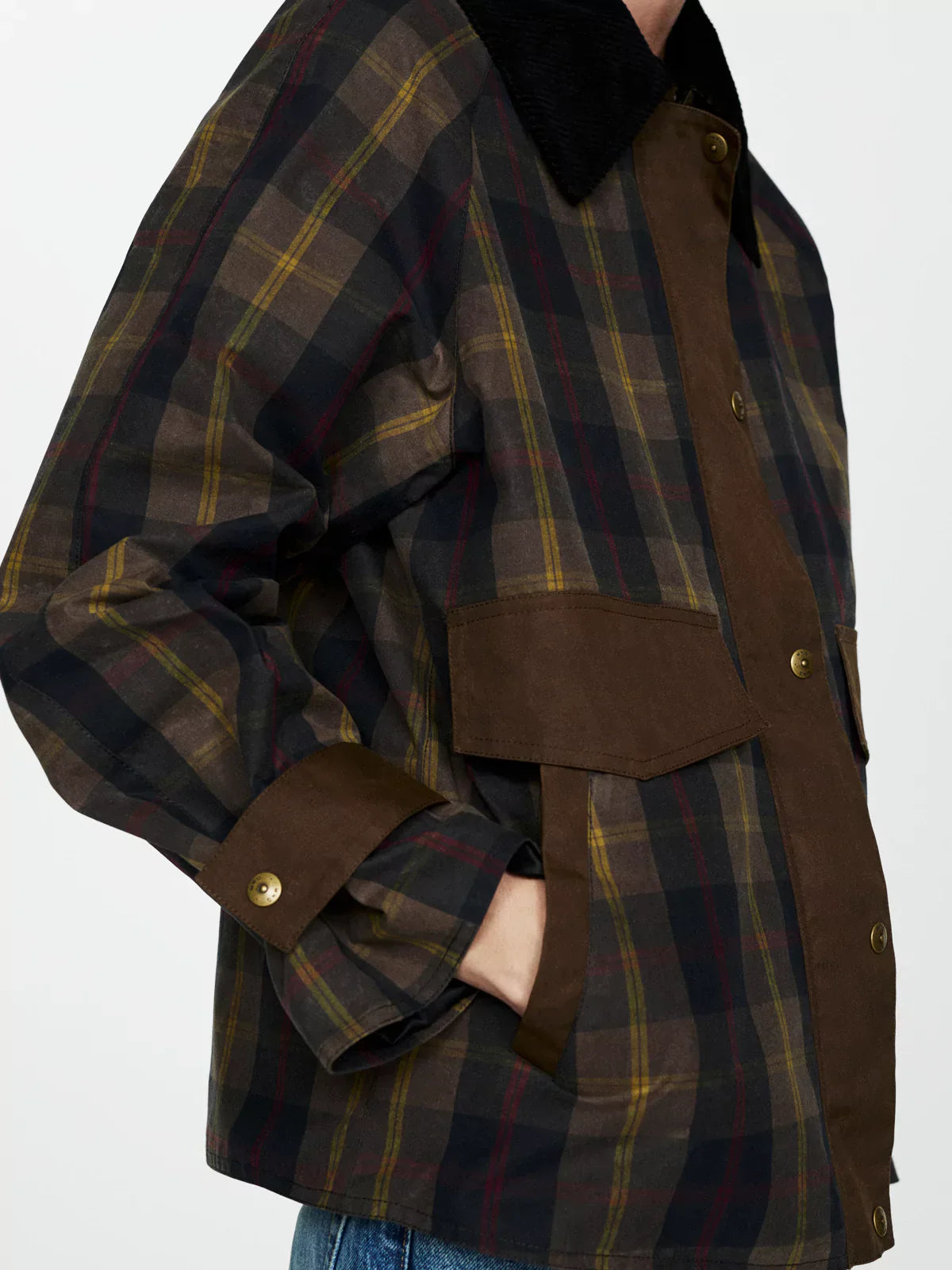 Jolijn™ - Veste Droite en Carreaux pour Femmes