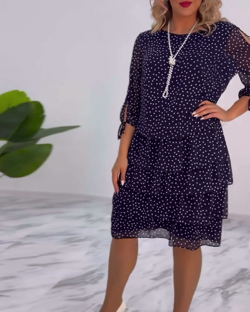 Camille™ - Robe à Pois Superposée Festive
