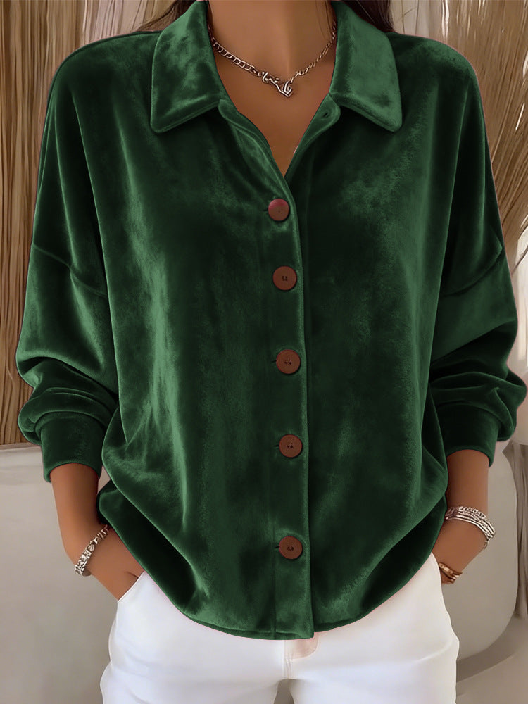 Navyne™ - Blouse en Velours Élégante à Boutons