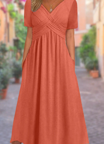 Malina™ - Robe Élégante à Silhouette Fluide et Décolleté en V