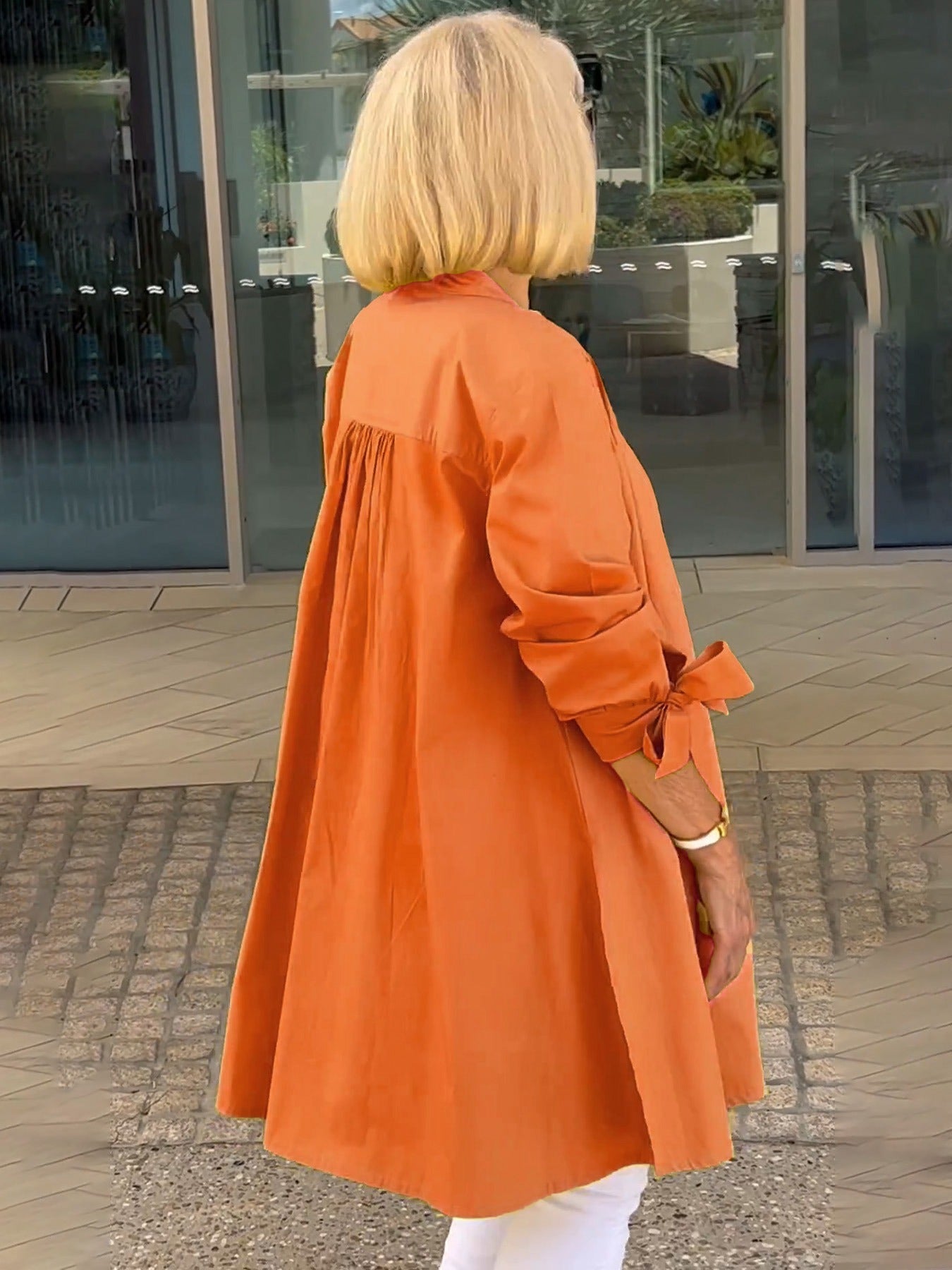 Liora™ - Veste Chemise Longue Boutonnée en Coton (Aujourd'hui seulement : 1 acheté = 1 offert !)